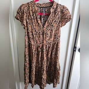 Anthropologie Brown Leopard Print Dress